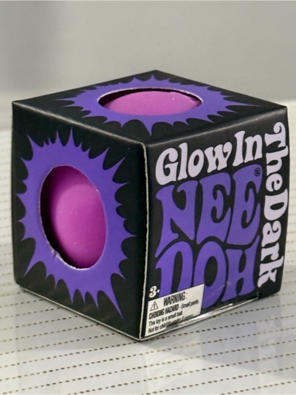 Schylling NeeDoh Teenie Purple Glow in Dark Ball NWT